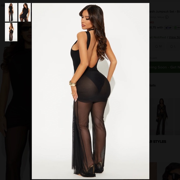 FASHION NOVA Spice Things Up Mesh Jumpsuit Set - Black - Picture 2 of 2